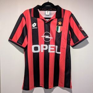 AC Milan Paolo Maldini Retro Jersey 96/97 Home Red Black